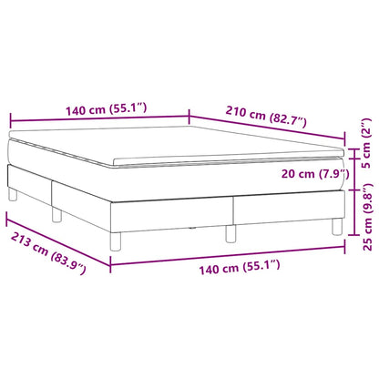 vidaXL Boxspringbett mit Matratze Dunkelgrau 140x210 cm Samt