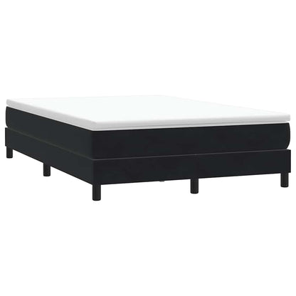 vidaXL Boxspringbett mit Matratze Schwarz 140x210 cm Samt
