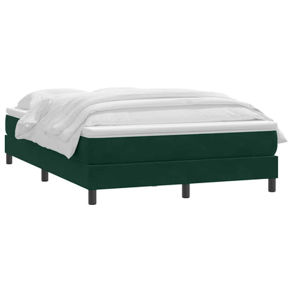 vidaXL Lit sommier tapissier avec matelas Vert foncé 140x210 cm Velours