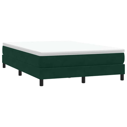 vidaXL Lit sommier tapissier avec matelas Vert foncé 140x210 cm Velours