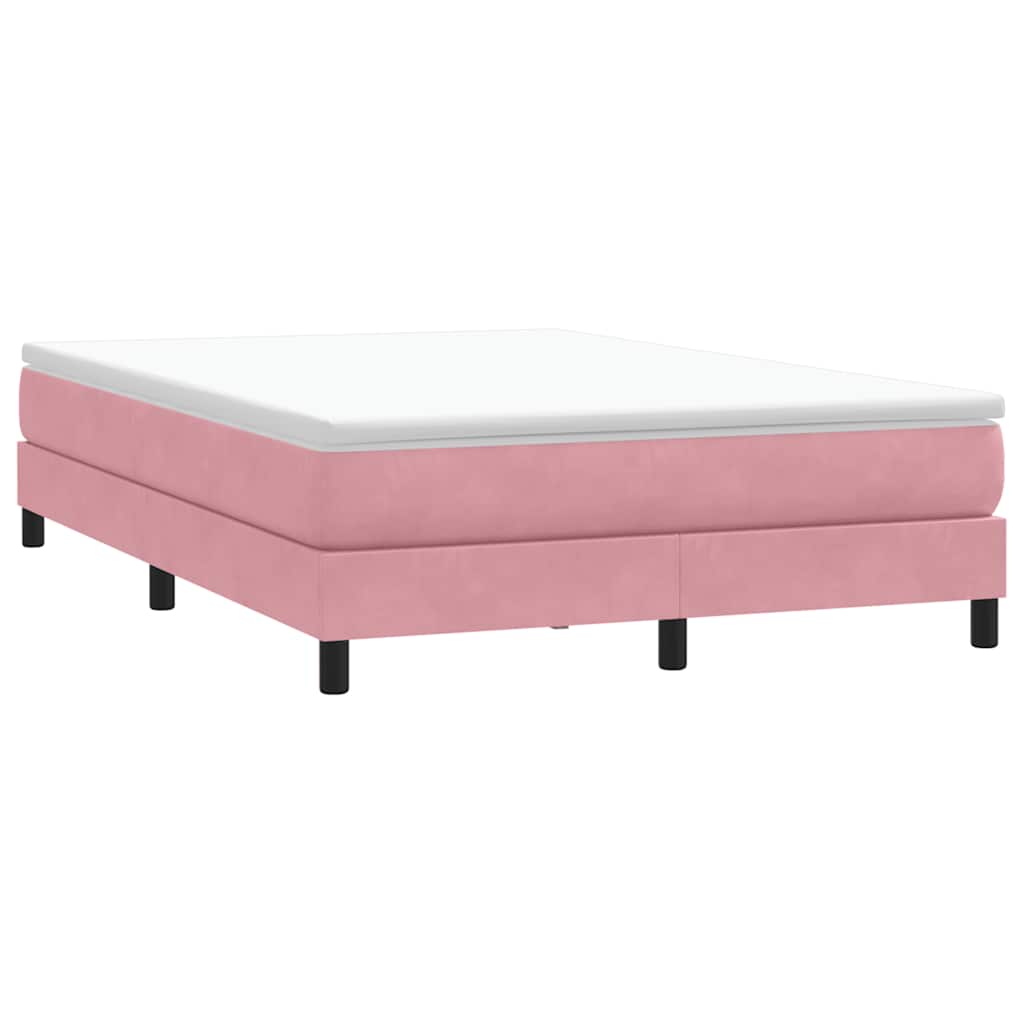 Boxspringbett mit Matratze Rosa 140x210 cm Samt
