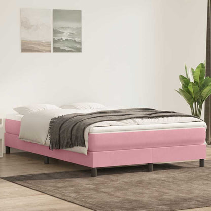 Boxspringbett mit Matratze Rosa 140x210 cm Samt