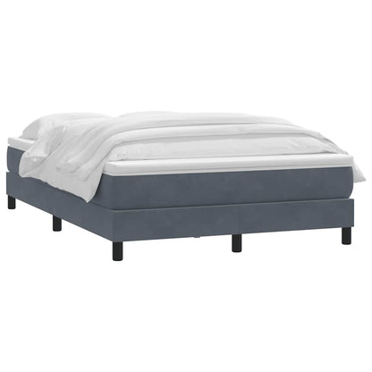 vidaXL Boxspringbett mit Matratze Dunkelgrau 160x210 cm Samt