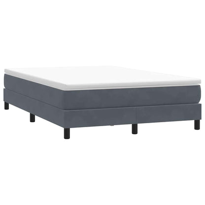 vidaXL Boxspringbett mit Matratze Dunkelgrau 160x210 cm Samt
