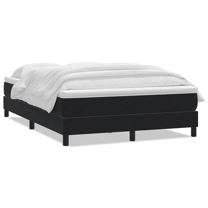 Boxspringbett mit Matratze Schwarz 160x210 cm Samt