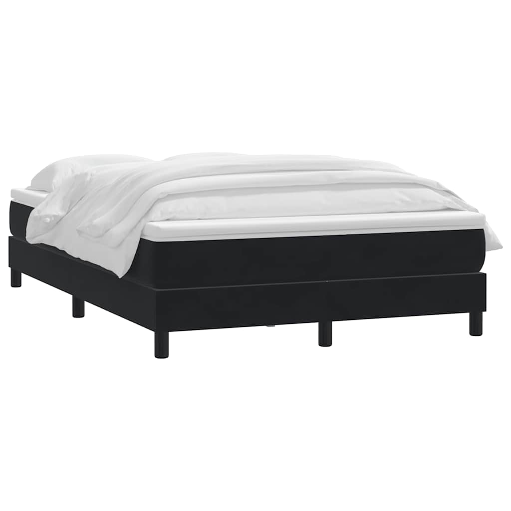 Boxspringbett mit Matratze Schwarz 160x210 cm Samt
