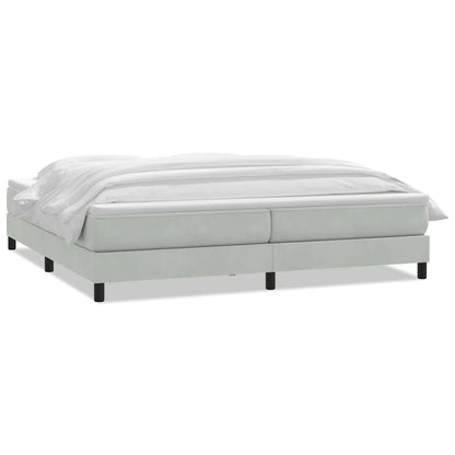 vidaXL Boxspringbett mit Matratze Hellgrau 180x210 cm Samt