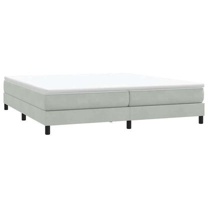 vidaXL Boxspringbett mit Matratze Hellgrau 180x210 cm Samt