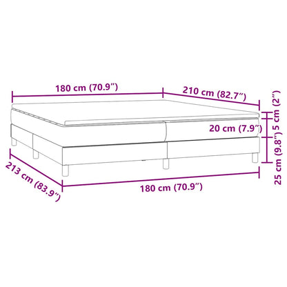 vidaXL Boxspringbett mit Matratze Schwarz 180x210 cm Samt
