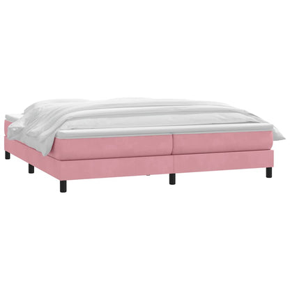 vidaXL Boxspringbett mit Matratze Rosa 180x210 cm Samt