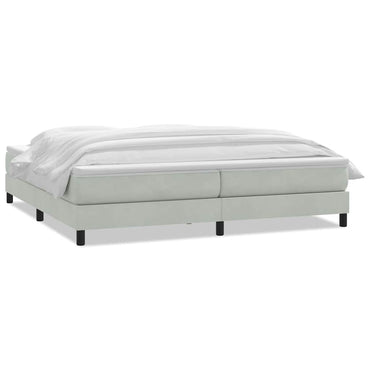 vidaXL Boxspringbett mit Matratze Hellgrau 200x210 cm Samt