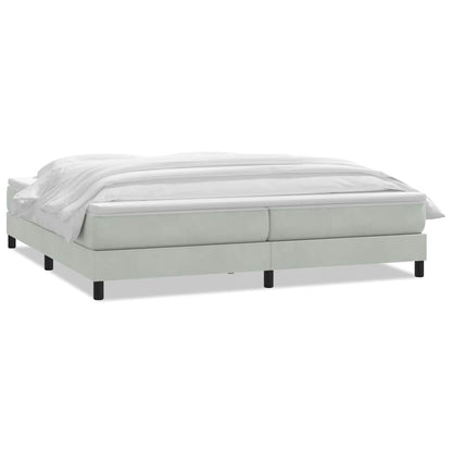 vidaXL Boxspringbett mit Matratze Hellgrau 200x210 cm Samt