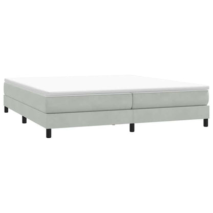 vidaXL Boxspringbett mit Matratze Hellgrau 200x210 cm Samt