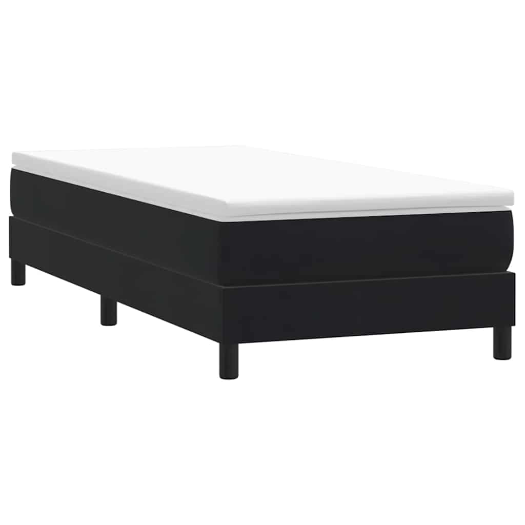 Boxspringbett mit Matratze Schwarz 80x220 cm Samt