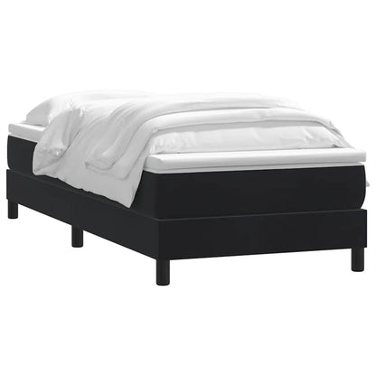 vidaXL Boxspringbett mit Matratze Schwarz 90x220 cm Samt