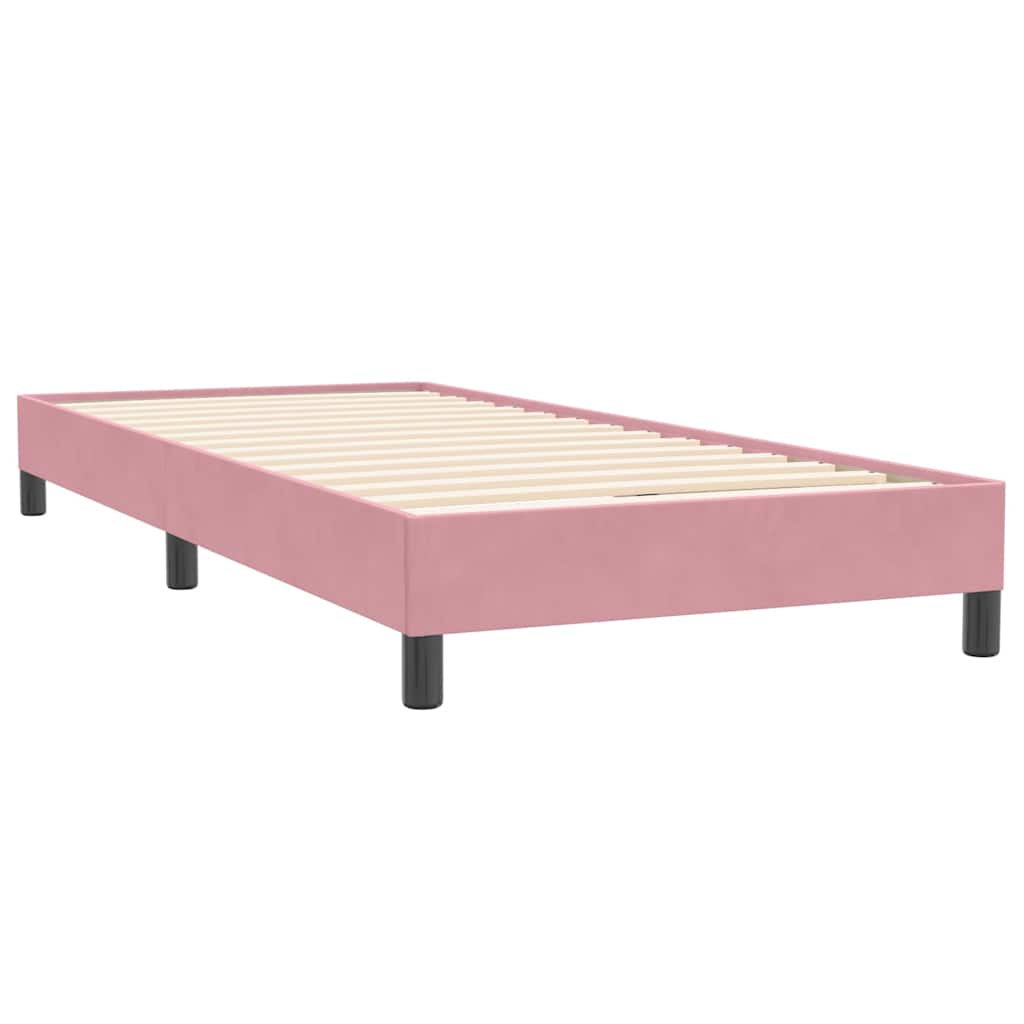 vidaXL Boxspringbett mit Matratze Rosa 90x220 cm Samt