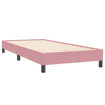 vidaXL Boxspringbett mit Matratze Rosa 90x220 cm Samt