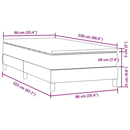 vidaXL Boxspringbett mit Matratze Rosa 90x220 cm Samt