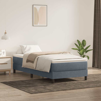vidaXL Lit boxspring avec matelas Gris foncé 100x220 cm Velours