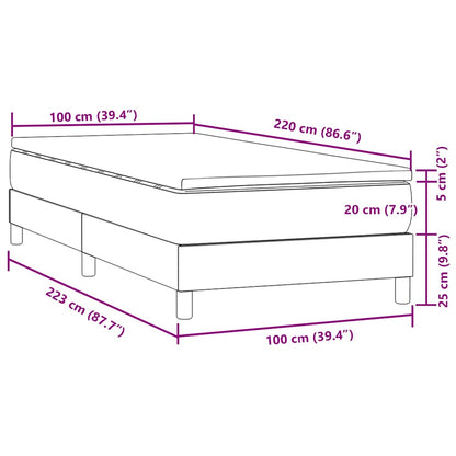 vidaXL Boxspringbett mit Matratze Dunkelgrün 100x220 cm Samt