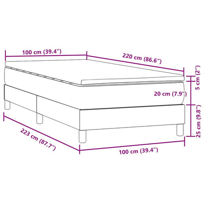 vidaXL Boxspringbett mit Matratze Rosa 100x220 cm Samt