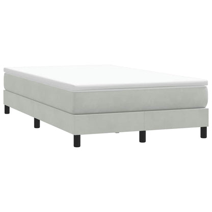 vidaXL Boxspringbett mit Matratze Hellgrau 120x220 cm Samt