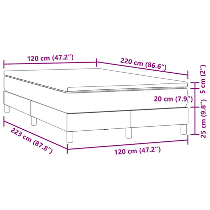 vidaXL Lit coffre avec matelas Noir 120x220 cm Velours