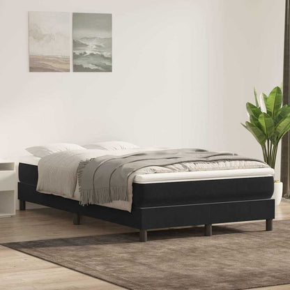 vidaXL Lit coffre avec matelas Noir 120x220 cm Velours