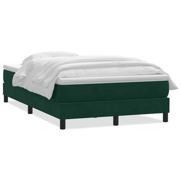 vidaXL Boxspringbett mit Matratze Dunkelgrün 120x220 cm Samt