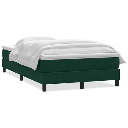 vidaXL Boxspringbett mit Matratze Dunkelgrün 120x220 cm Samt