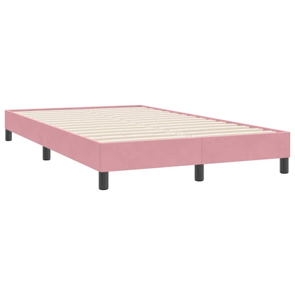 vidaXL Boxspringbett mit Matratze Rosa 120x220 cm Samt
