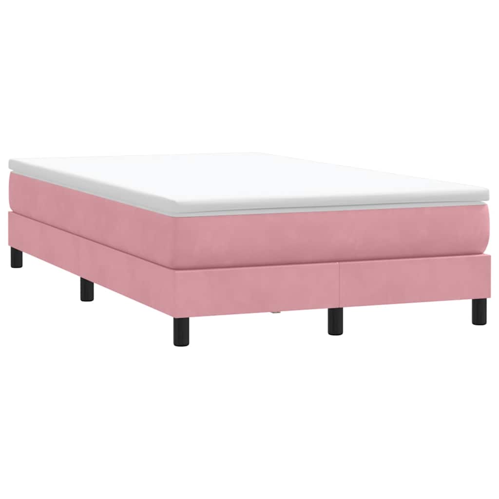 vidaXL Boxspringbett mit Matratze Rosa 120x220 cm Samt