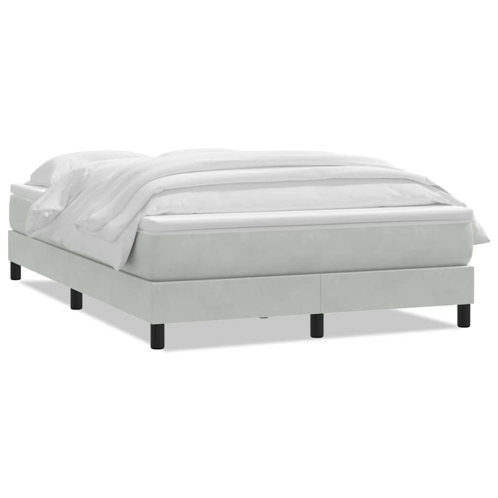 vidaXL Lit tapissier avec matelas Gris clair 140x220 cm Velours