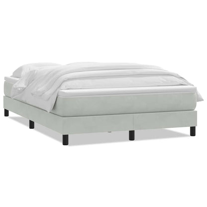 vidaXL Lit tapissier avec matelas Gris clair 140x220 cm Velours