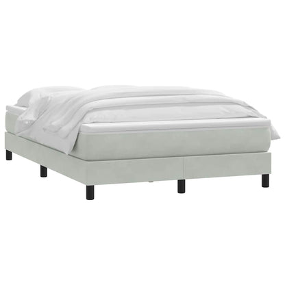 vidaXL Lit tapissier avec matelas Gris clair 140x220 cm Velours