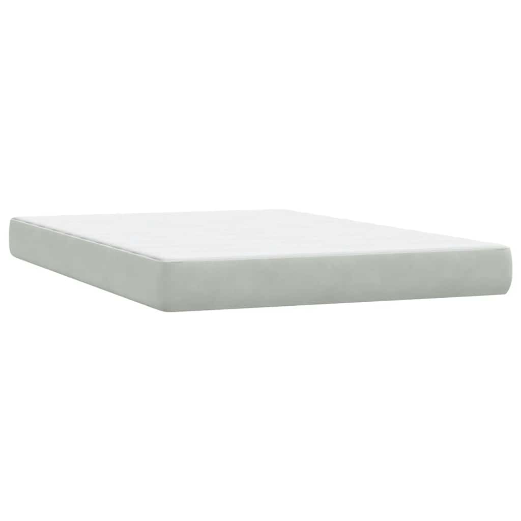 vidaXL Lit tapissier avec matelas Gris clair 140x220 cm Velours
