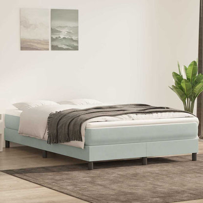 vidaXL Lit tapissier avec matelas Gris clair 140x220 cm Velours