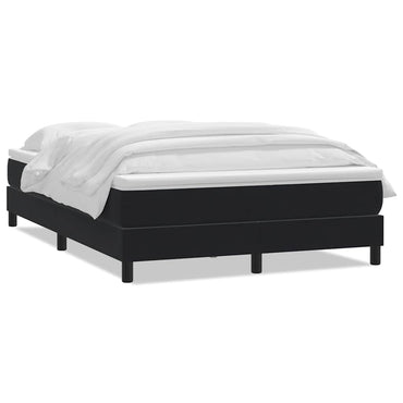 vidaXL Boxspringbett mit Matratze Schwarz 140x220 cm Samt
