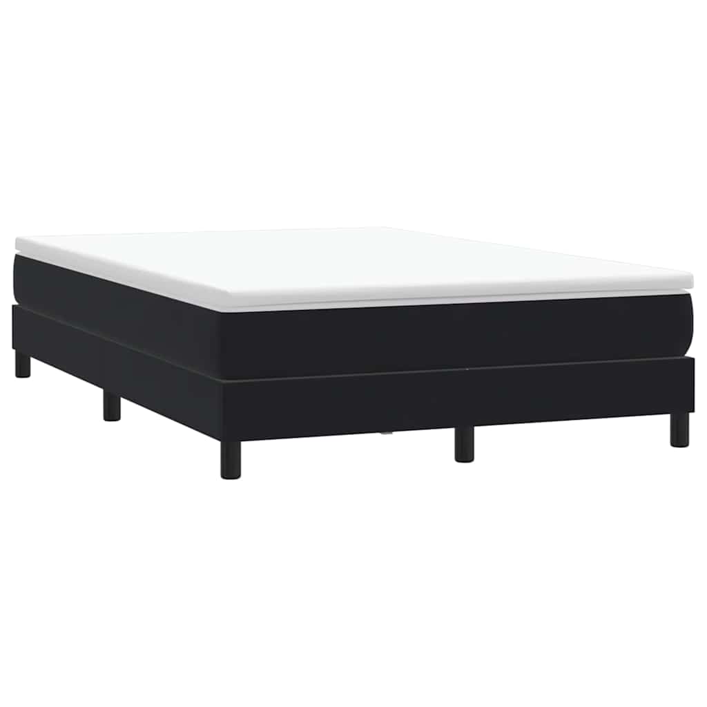 vidaXL Boxspringbett mit Matratze Schwarz 140x220 cm Samt