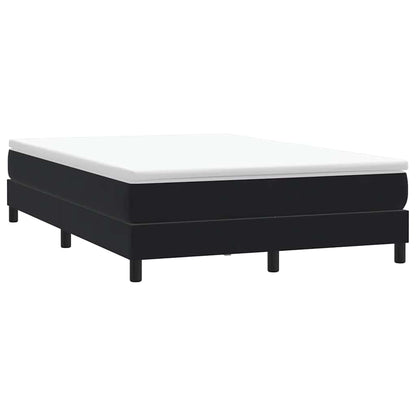 vidaXL Boxspringbett mit Matratze Schwarz 140x220 cm Samt