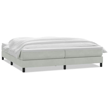vidaXL Lit tapissier avec matelas Gris clair 180x220 cm Velours