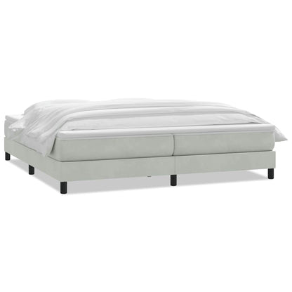 vidaXL Boxspringbett mit Matratze Hellgrau 180x220 cm Samt