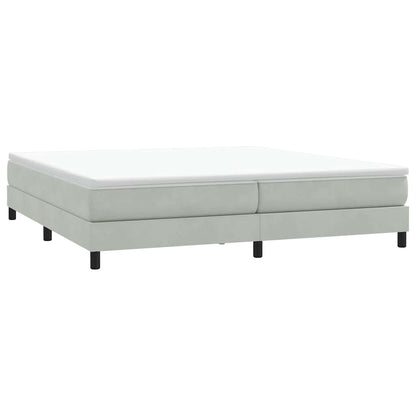vidaXL Boxspringbett mit Matratze Hellgrau 180x220 cm Samt