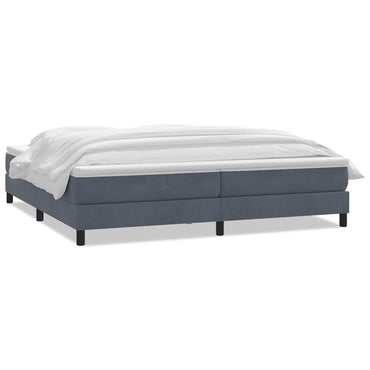 vidaXL Lit coffre avec matelas Gris foncé 180x220 cm Velours