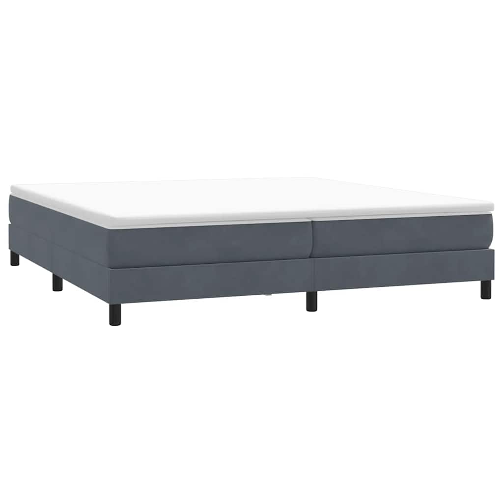 vidaXL Boxspringbett mit Matratze Dunkelgrau 180x220 cm Samt