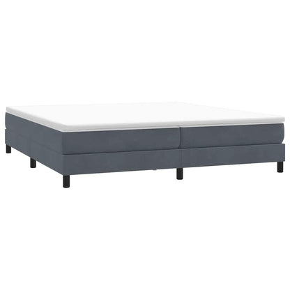 vidaXL Boxspringbett mit Matratze Dunkelgrau 180x220 cm Samt