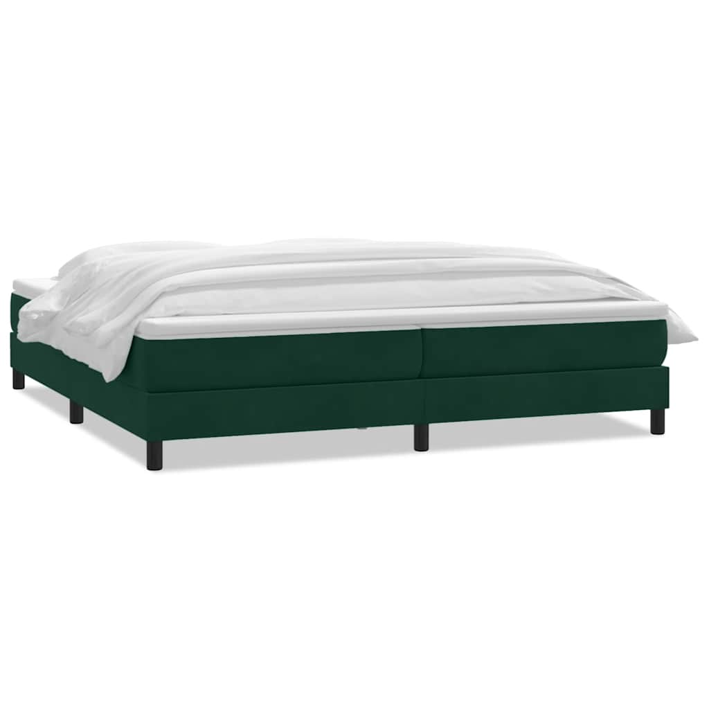 vidaXL Boxspringbett mit Matratze Dunkelgrün 180x220 cm Samt