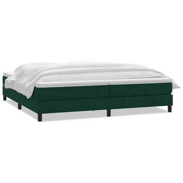vidaXL Boxspringbett mit Matratze Dunkelgrün 180x220 cm Samt