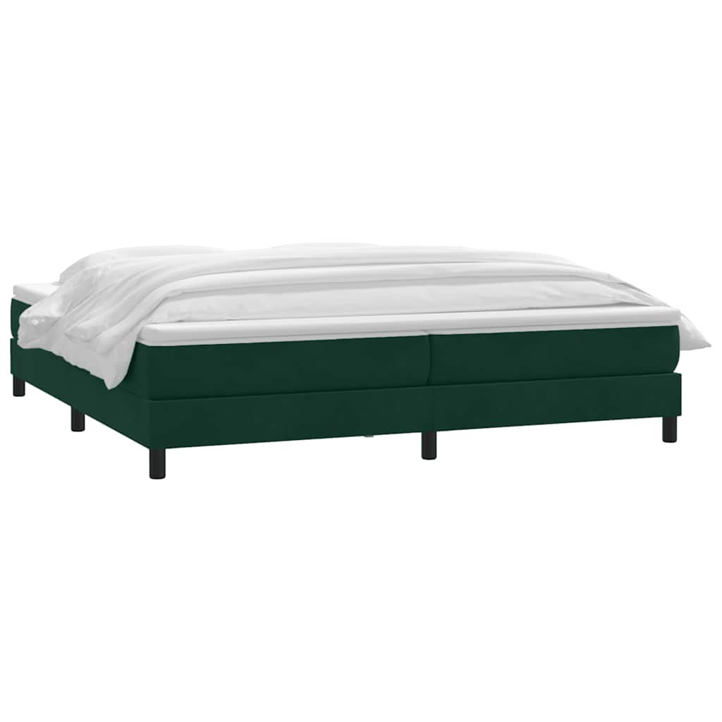 vidaXL Boxspringbett mit Matratze Dunkelgrün 180x220 cm Samt
