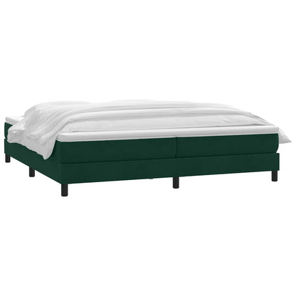 vidaXL Boxspringbett mit Matratze Dunkelgrün 180x220 cm Samt